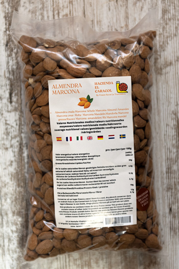 Almendra Marcona cruda con piel 1kg Española