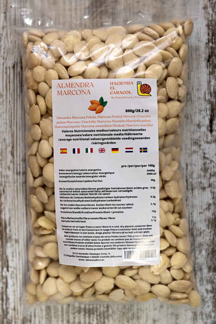 Almendra Marcona cruda repelada1 Kg Española